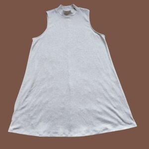 Oatmeal Ribbed Knit Midi Dress XXL 20 NWT Mock Neck Minimalist Capsule Layering